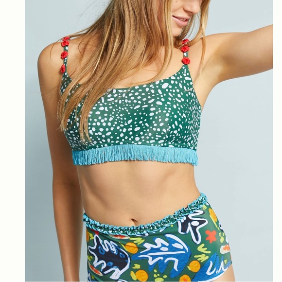 Anthropologie Other - Dorothy Shain Anthropologie Fringe Bikini Top L